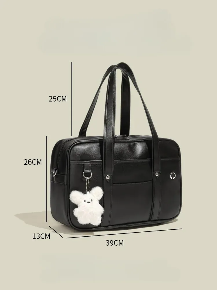 sac d'école japonais bidimensionnel pour étudiante jk, sac à dos en pu pour fille, résistant à l'usure, imperméable, sac à bandoulière messager
