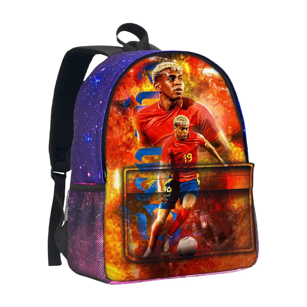 sac à dos pour garçons et filles, sac à dos football star starry sky, sac d'école l-lamin yamal, grande capacité, mochila rucksack school