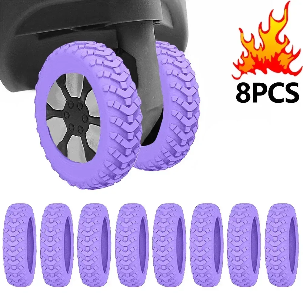 housse de protection pour roues de valise en silicone de couleur unie, résistante à l'usure, pour la protection des bagages, pour valises à roulettes