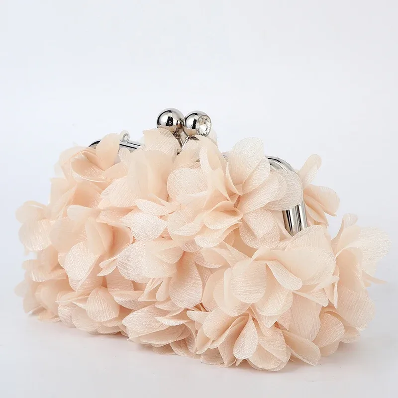 fleur dîner sac à main concepteur chaîne florale bandoulière mariée sac à main embrayages femme pétale soirée pochette robe de mariée sac