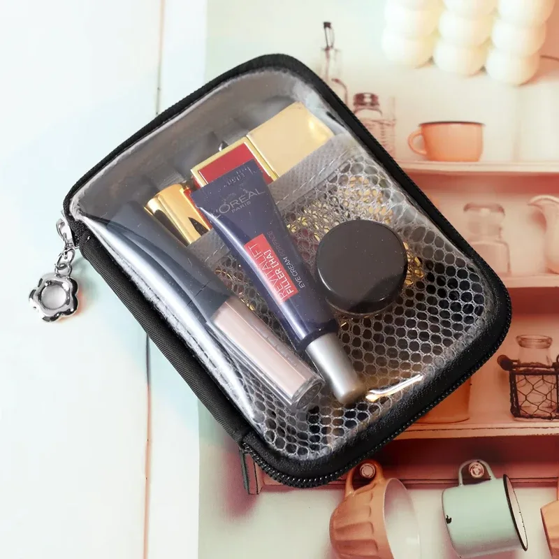 sac de rangement de bureau transparent en pvc 2026, étanche, grande capacité, organisateur multifonctionnel à coque rigide pour cosmétiques et fournitures de bureau