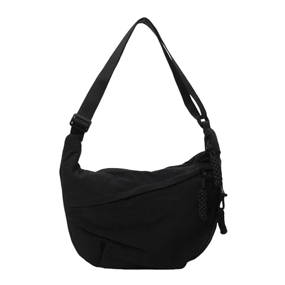 sacs à bandoulière en toile décontractés coréens simplifiés, sac hobos de sport de grande capacité, sac de boulettes léger de couleur unie pour femmes