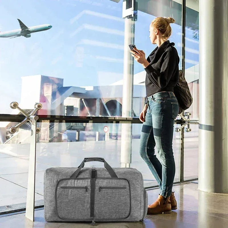 sac polochon de voyage de grande capacité 85l, sac de sport à bandoulière pour femmes, grand sac de voyage pliable oxford étanche pour hommes, sac de bagages de fitness