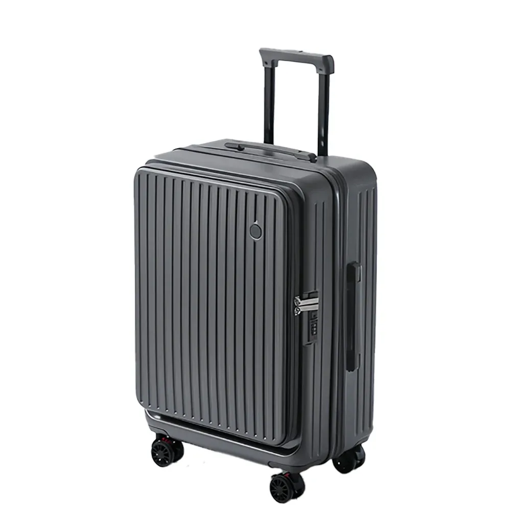 valise extensible multifonctionnelle à ouverture frontale avec porte-gobelet, bagage de grande capacité 360 °   roues amortissantes 20' 24' 28'