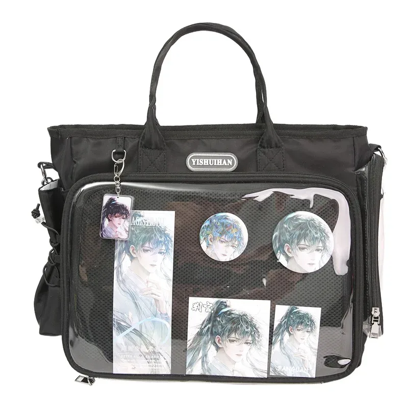 nouveau sac à dos harajuku badge transparent poupées montrer sac de douleur grande capacité sac fourre-tout à bandoulière y2k mode sac à dos bandoulière cadeau