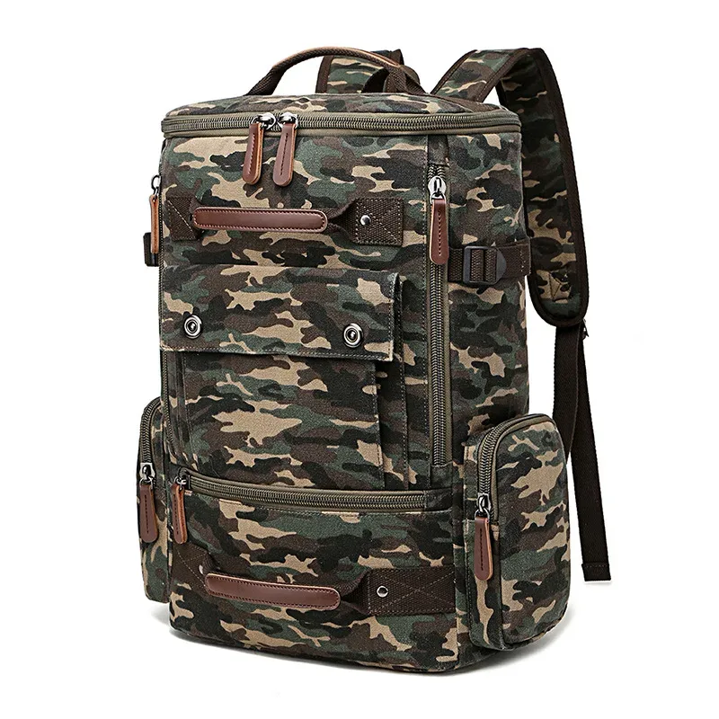 sac à dos vintage en toile pour hommes, sac à dos pour ordinateur portable de 15,6 pouces, sac de voyage de grande capacité, cartable élégant pour étudiants