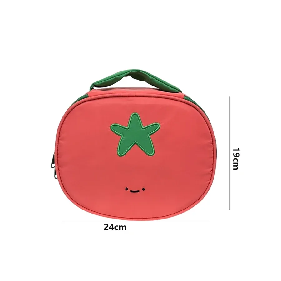 trousse de maquillage mignonne en forme de tomate, en nylon imperméable, portable, design unique, sac de voyage multifonctionnel pour articles de toilette