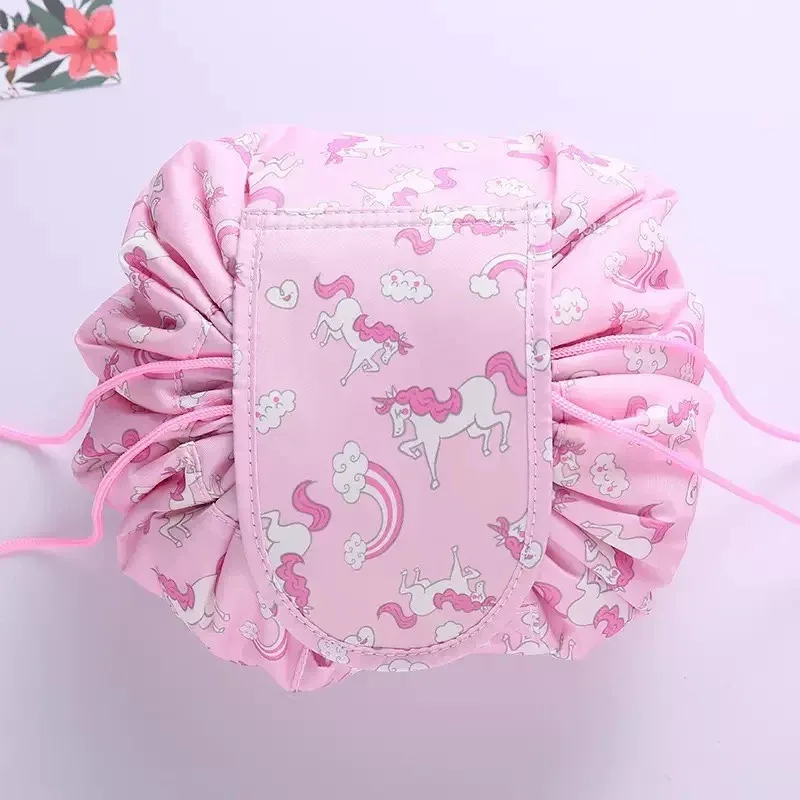 sac à cosmétiques à cordon de serrage pour femmes, sac de rangement de voyage, sac de maquillage, organisateur, pochette de maquillage portable étanche, trousse de toilette et de beauté