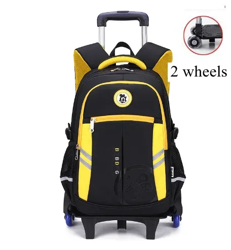 sacs de chariot d'école pour enfants sac à dos à roulettes pour garçons cartables à roulettes sacs de chariot de voyage pour garçons cartables 6 roues