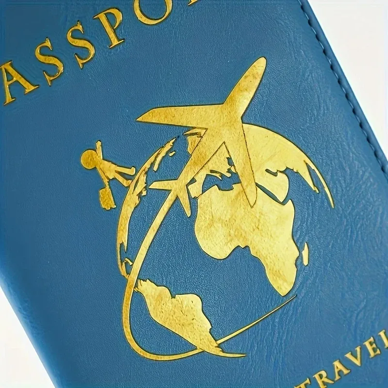 1 porte-passeport haut de gamme – portefeuille de voyage compact et pliable avec motif carte du monde pour carte de vaccination et carte d'identité