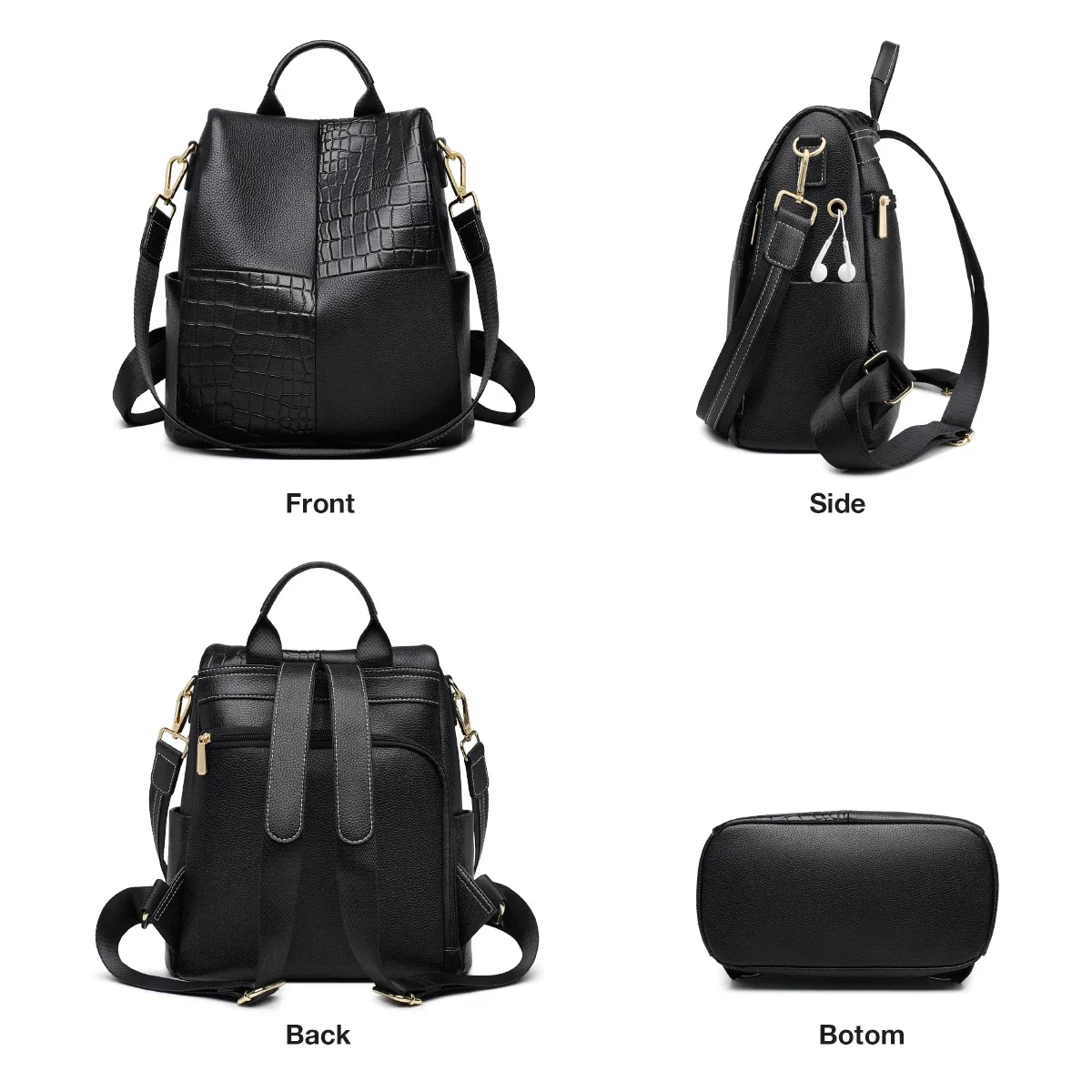 foxer – sac à dos de voyage en croûte de cuir souple pour femmes, sacoche de grande capacité, sac à dos d'affaires décontracté pour dames