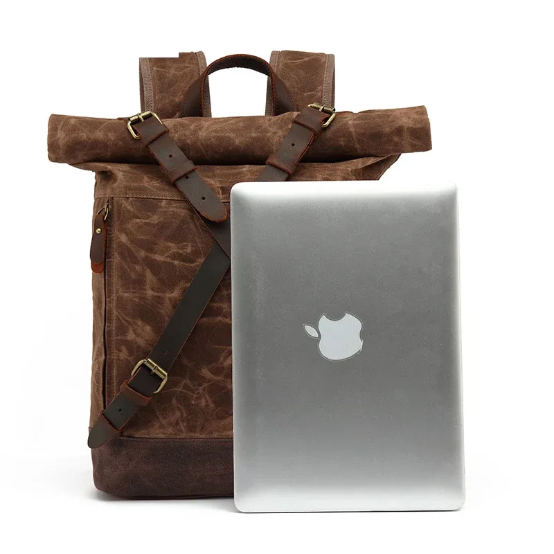sacs à dos vintage de luxe en toile pour hommes, sacs à dos en toile cirée, sacs de voyage, grands sacs à dos imperméables, sacs à dos rétro