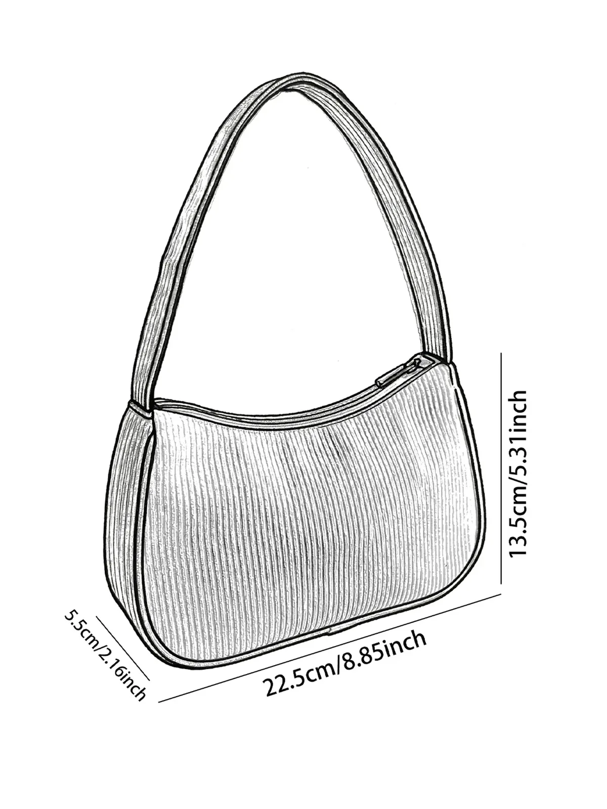 sac à bandoulière tendance à imprimé papillon coloré, sac sous le bras en velours côtelé beige pour un usage quotidien décontracté