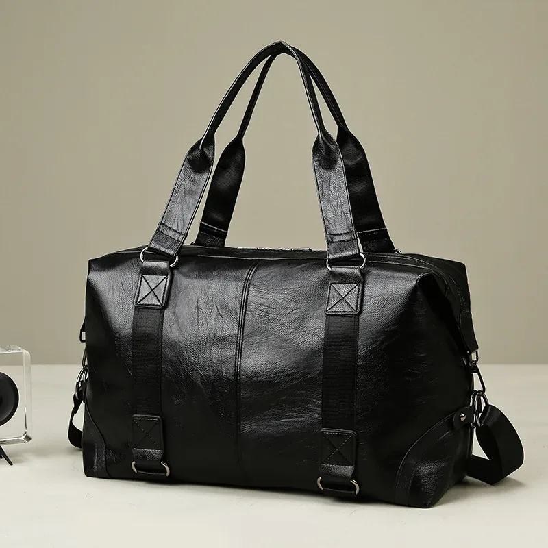 sac à main de voyage en cuir pu pour hommes, sac à bandoulière, sac à bandoulière, grande capacité, sac de sport lancé par bergame, déterminer les notifications, affaires, nouveau, 2023