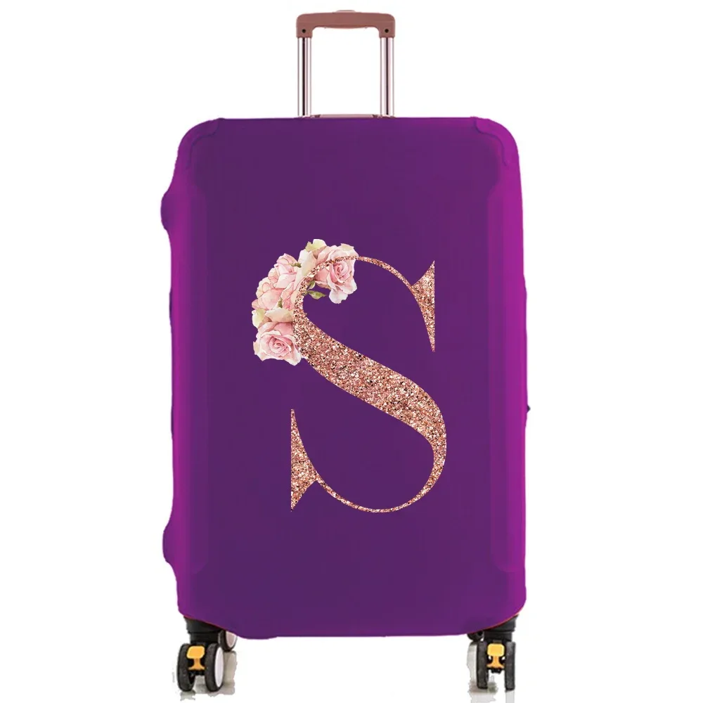 housse de protection pour bagages de 18 à 32 pouces, accessoires de voyage, tissu extensible illimité en or rose, housse anti-poussière, boîtier de chariot