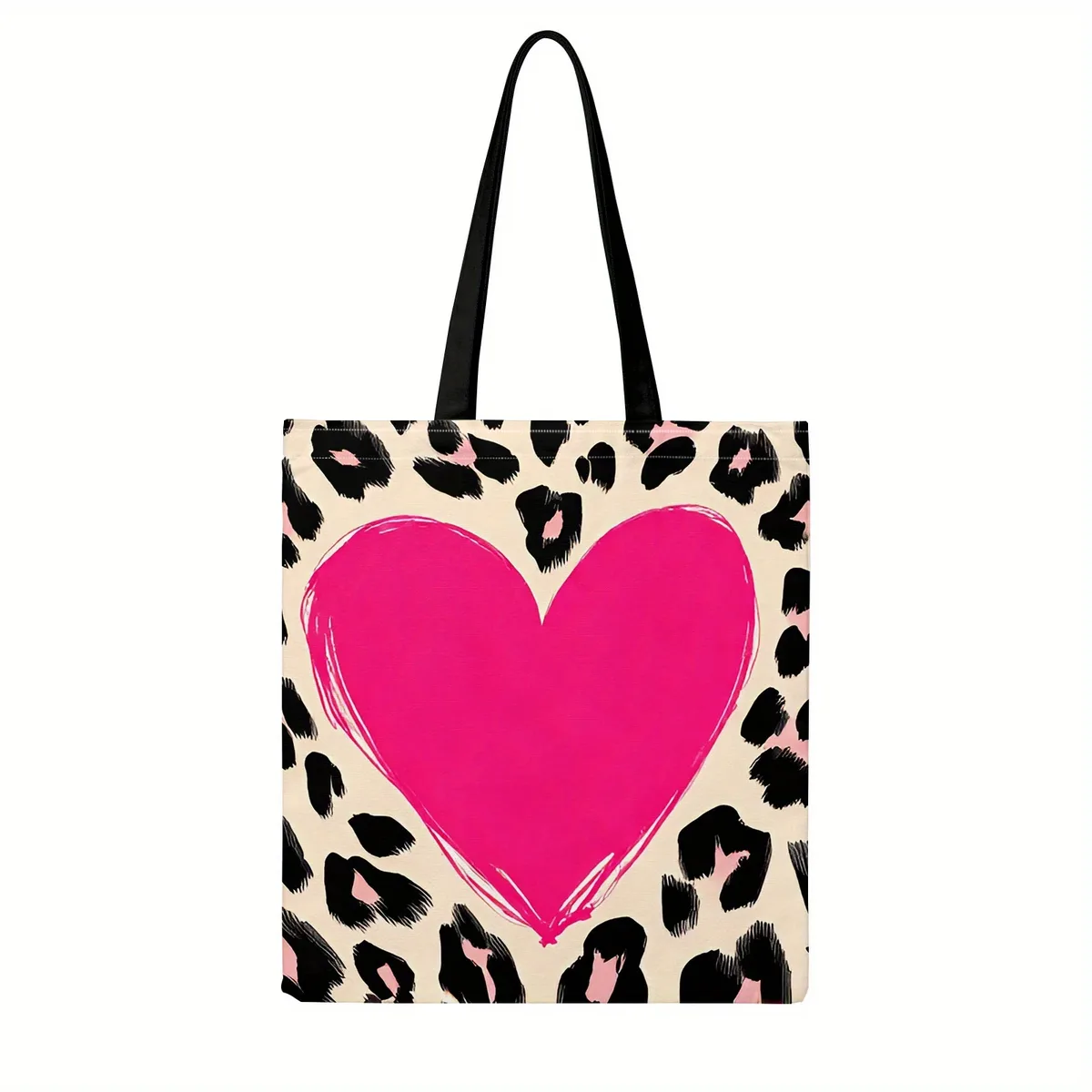 sacs de shopping imprimés double face à motif léopard pour femmes, sac à bandoulière de grande capacité pour les voyages quotidiens, sac pour dames