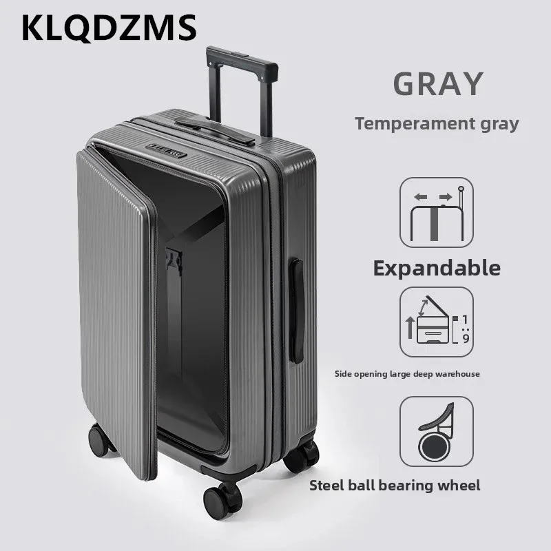 klqdzms bagage extensible abs + pc valise d'embarquement 20 "22" 24 "26" 28 pouces bagage de grande capacité valise de voyage à main pour femme