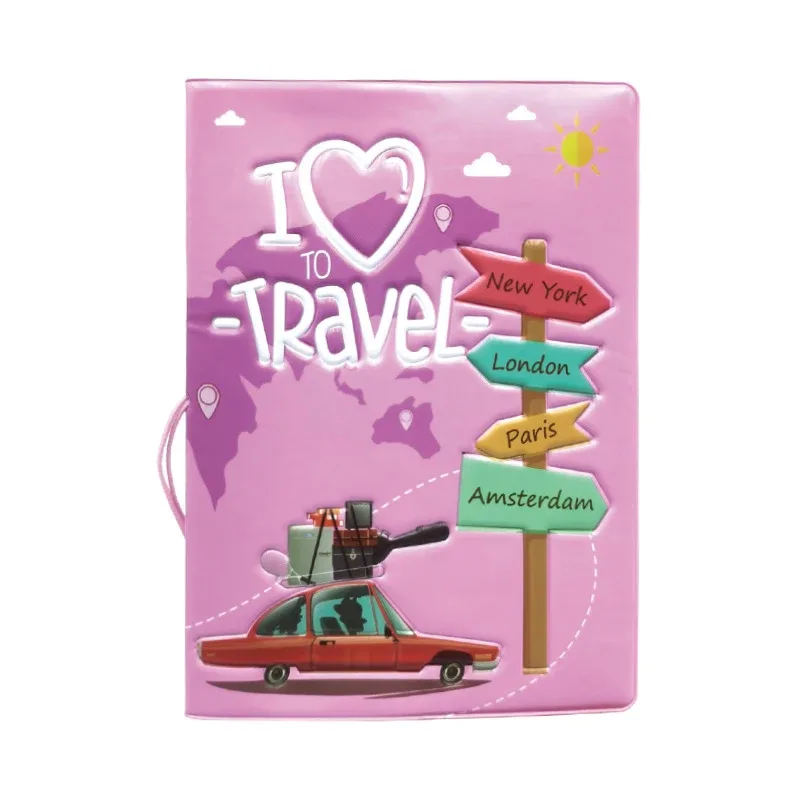 porte-passeport en pu à motif mignon, protège-passeport de voyage, étui de protection pour passeport, porte-cartes d'identité et de crédit, accessoires de voyage