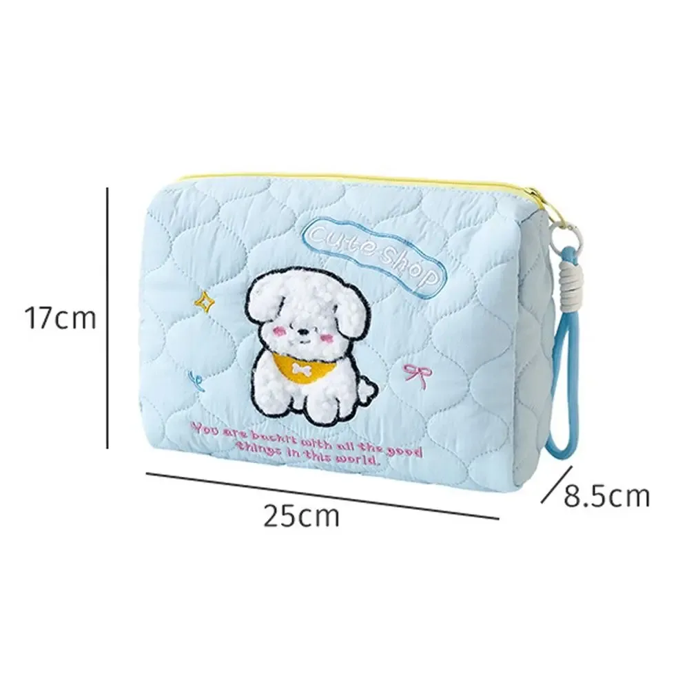nouveau sac de maquillage de grande capacité, sac de rangement portable pour chien de dessin animé mignon, sac à cosmétiques multifonctionnel, pochette de rangement de voyage pour femmes