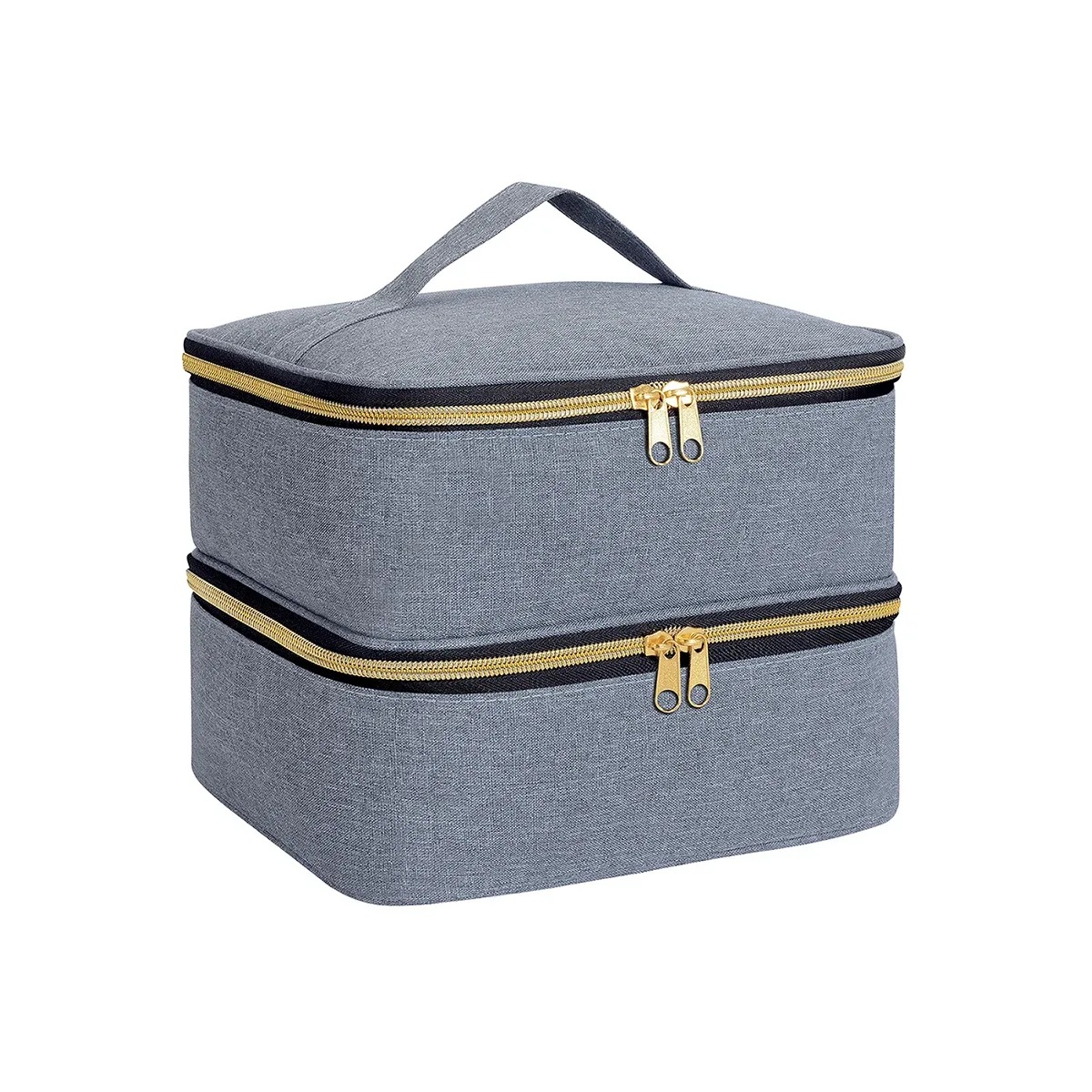 organisateur de vernis à ongles, sac de rangement cosmétique double couche à main pour les passionnés d'ongles, peut contenir des outils à ongles, du vernis à ongles, du gel à ongles, d