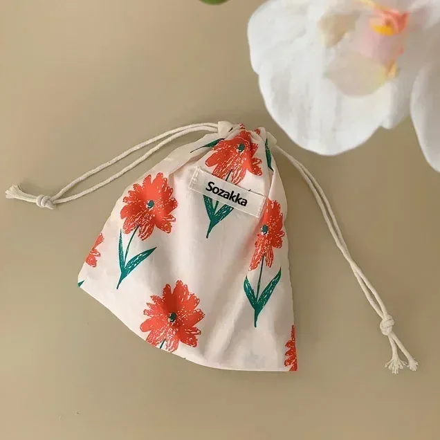 sacs à main de maquillage mignons pour femmes, sac de rangement pour cosmétiques de voyage, porte-monnaie pour rouge à lèvres et grill floral, portefeuille kawaii, petite pochette en poudre