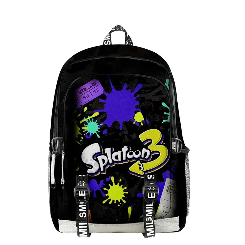 splatoon 3-sac à dos de voyage à fermeture éclair, oxford, cartable d'école harajuku, à la mode, pour cosplay