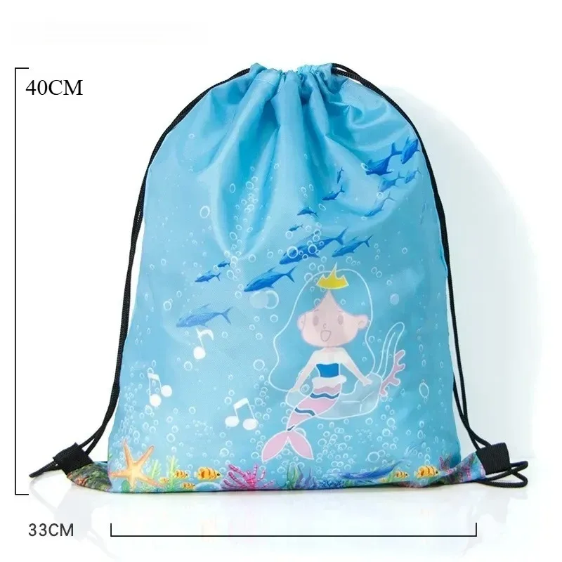 sac à dos à cordon de serrage avec imprimé espace et dessin animé, sac de sport de grande capacité, sac de rangement de voyage étanche, 1 pièce