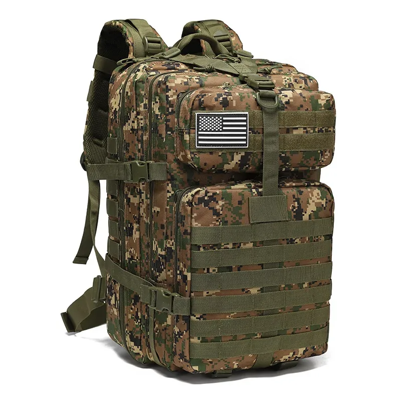 sac à dos tactique 45l, sac d'assaut tactique, sac de survie 3 jours, sac à dos de randonnée et de trekking