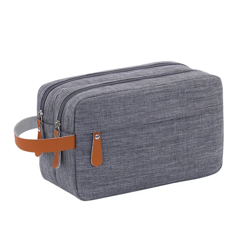 sac de toilette personnalisé pour homme avec broderie de nom, sac de toilette double couche en tissu oxford grande capacité, pochette de voyage avec texte personnalisé