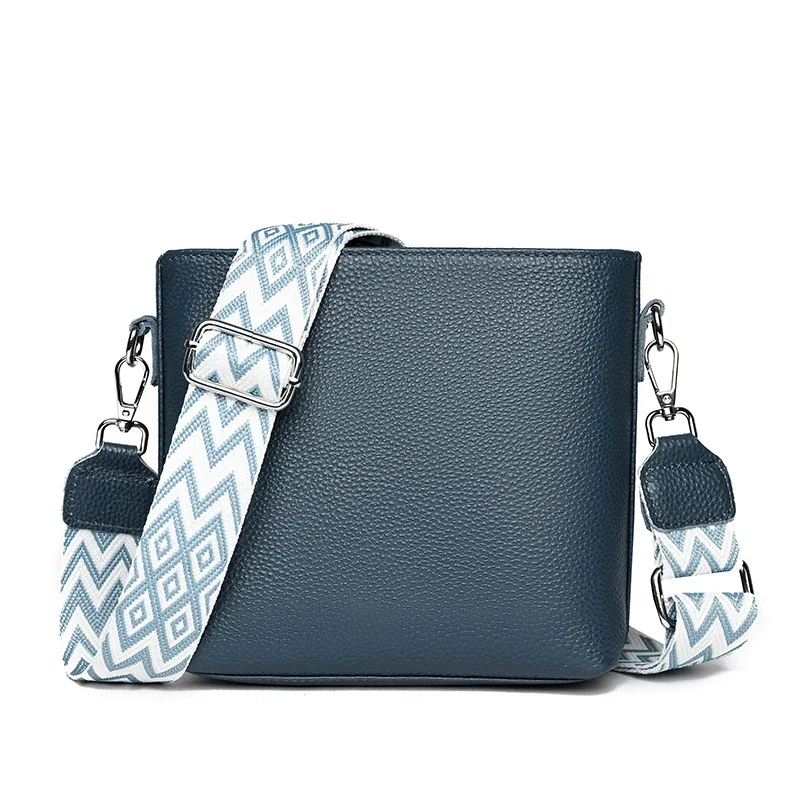 sac à bandoulière en cuir véritable 100% pour femmes, sac à bandoulière à large sangle, sacoche en cuir de vache, petit sac à main et bourse