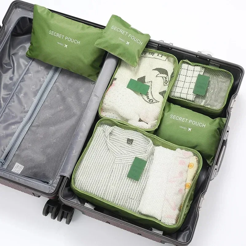 sac rangement voyage tissu non tissé pvc rose bleu vert gris organisateur cube secret laundry pochette filtrage vêtements propres sales