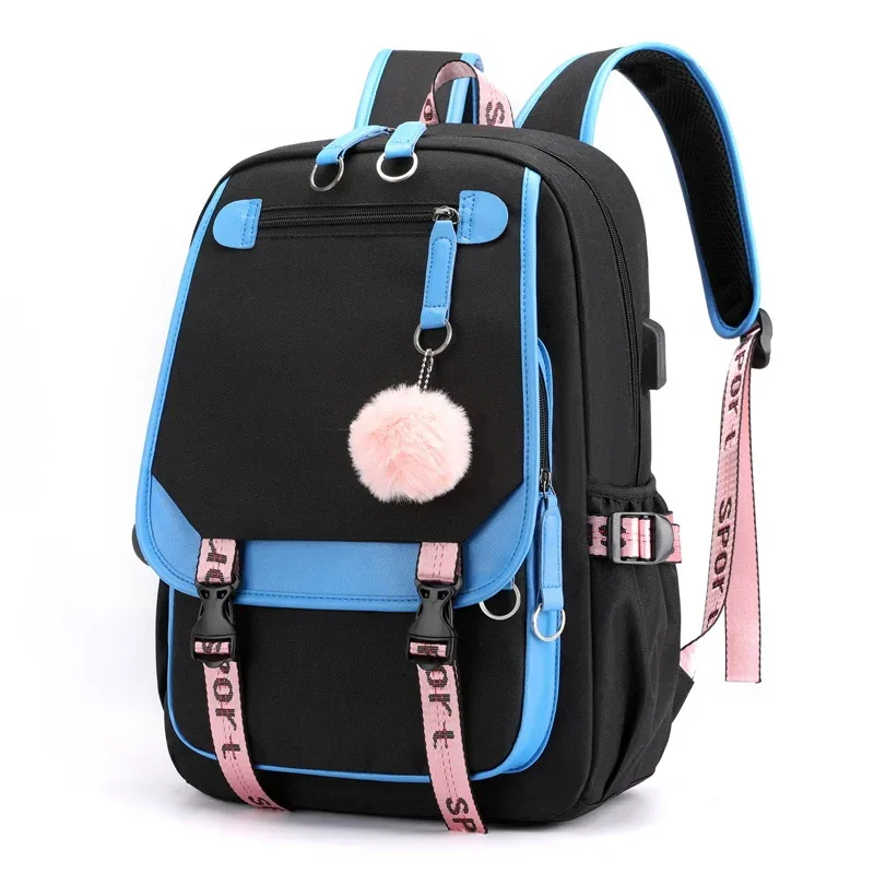 sacs à dos scolaires pour jeunes garçons filles sac à dos étudiants du collège kawaii sac d'école harajuku mode voyage sac à dos noir rose sac