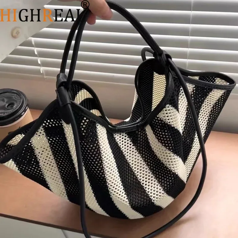 highreal-sac à bandoulière style bohème pour femmes, sacoche tissée à la main, pour loisirs vacances plage