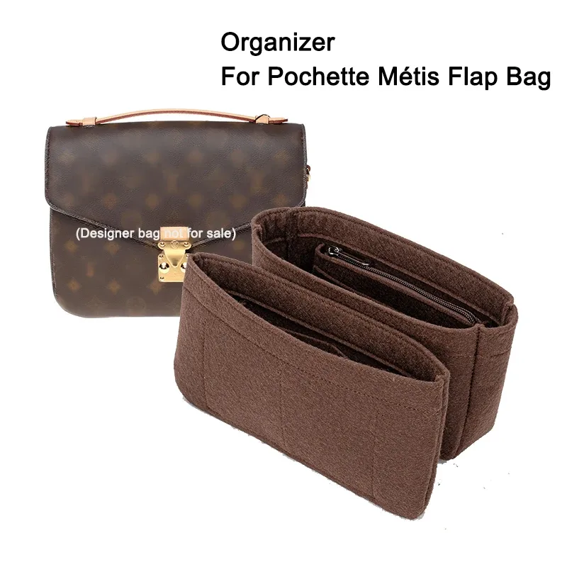 Organisateur Cosmétiques Feutre Marron Clair Voyage Sac Intérieur Maquillage Femmes Pochette Compression Boîte Transport