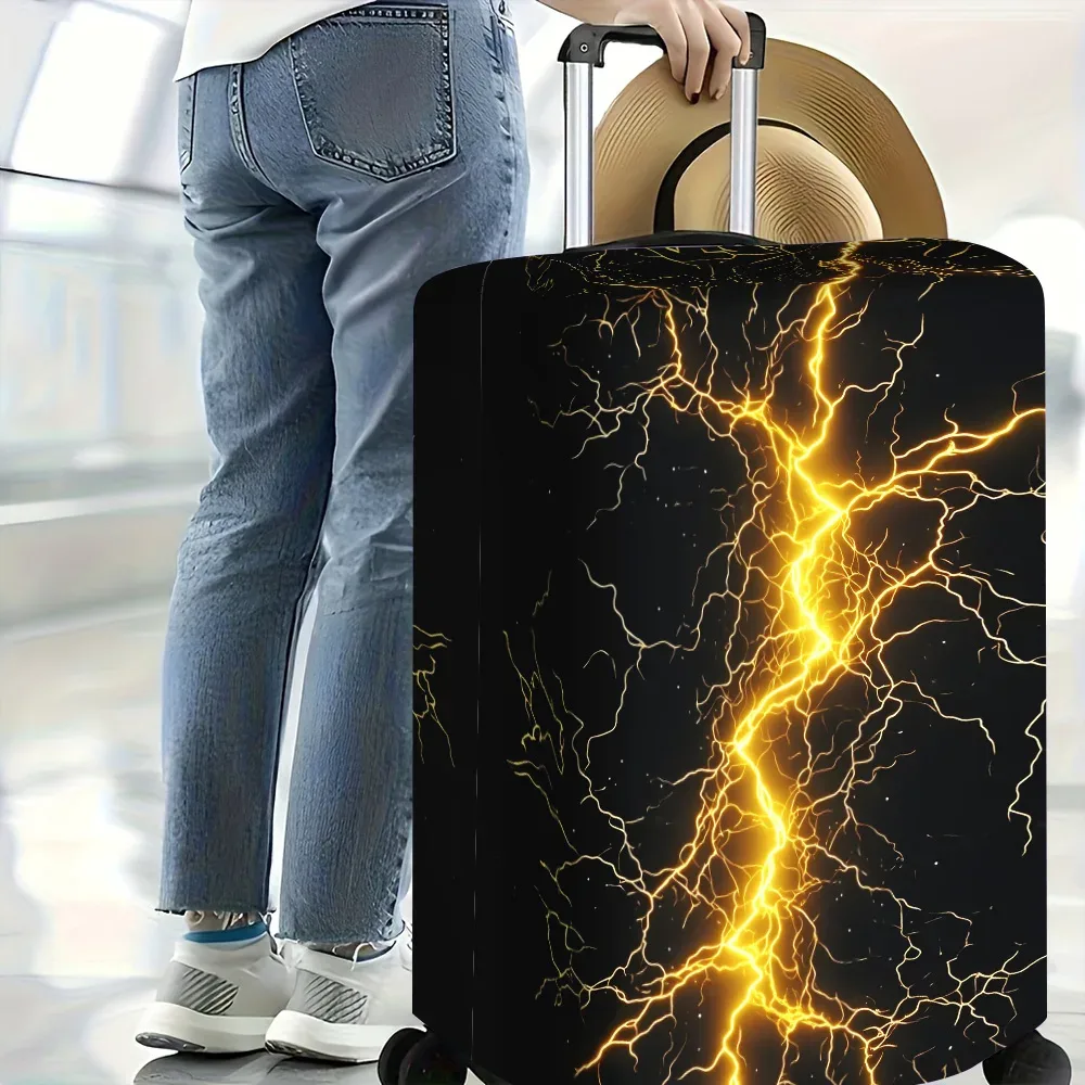 1 housse de bagage à imprimé éclair pour bagages de 18 à 32 pouces ; accessoires de voyage anti-poussière et élastiques pour une protection efficace