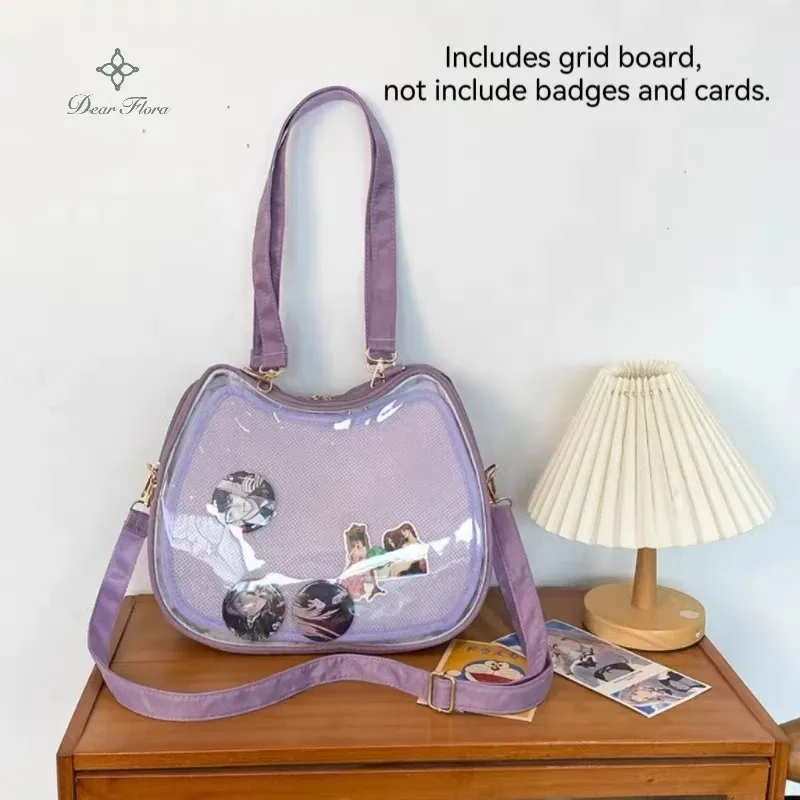 sac à bandoulière y2k sweet cute cat ita pour filles, sacs à bandoulière populaires, uniforme jk initié, affichage transparent, sacs à main pour étudiants, nouveau