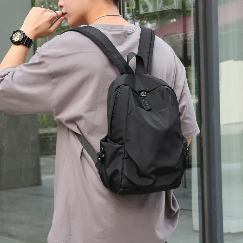 mini sac à dos pour hommes, petit sac d'école à bandoulière noir pour hommes, toile de styliste, étanche, sport, voyage, 2023