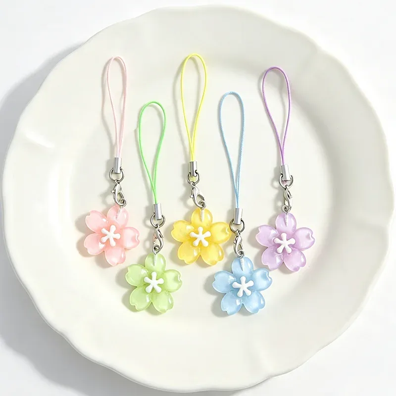 1 pièce, joli porte-bagage en forme de fleur de cerisier, pendentif coloré sakura, petit ornement pour sac, accessoire pour sac à dos, décoration, cadeau pour fille.
