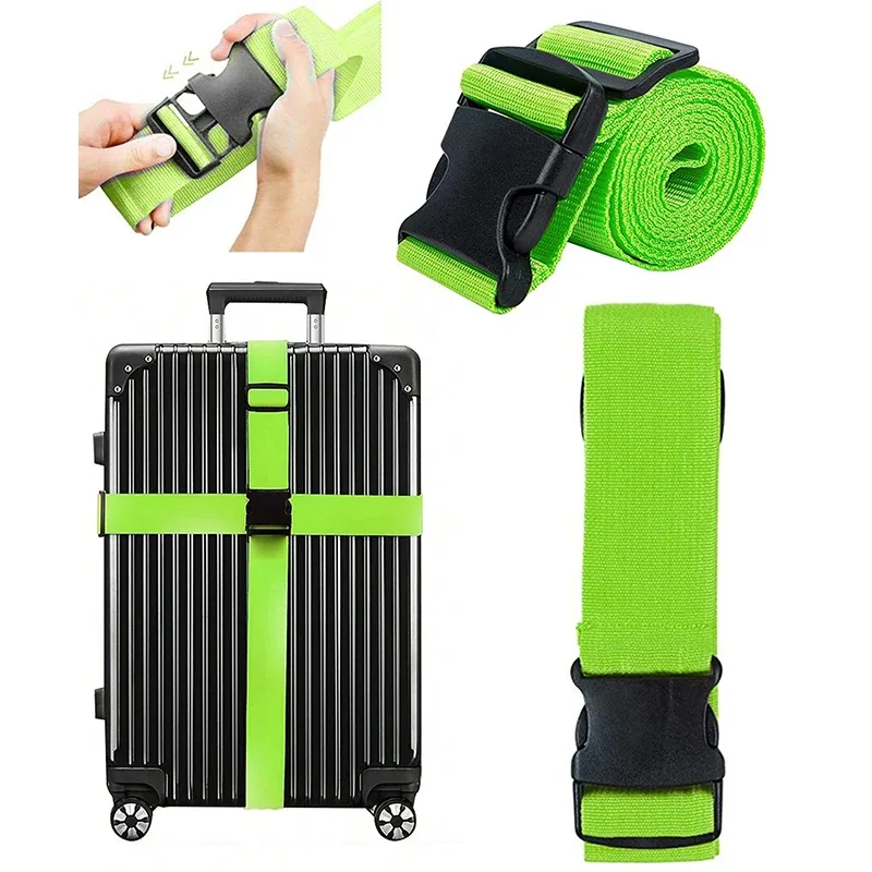 nouveau sangles de bagage droites pour valise, ceinture de bagage avec boucle de déverrouillage réglable, accessoire de voyage facilement identifiable