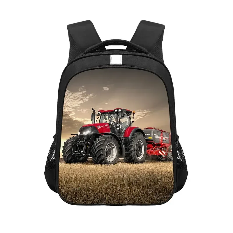 sac à dos de jeu avec tracteur de ferme imprimé, sac d'école de dessin animé pour garçon et fille, sac à dos pour ordinateur portable