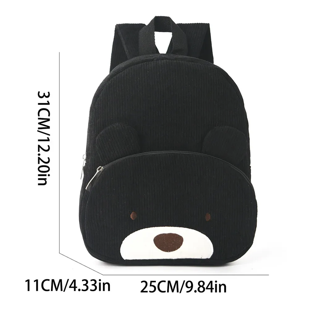 sac à dos en velours côtelé personnalisé avec nom, broderie, sac à dos de loisirs pour étudiants, grande capacité, mignon sac à dos ours en peluche pour la rentrée scolaire