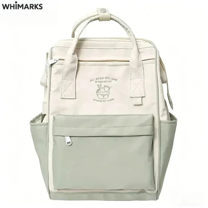 sac à dos imperméable whimarks, sac d'école mignon, couleur unie, grande capacité, pour loisirs, voyages, sports, rangement pour étudiants