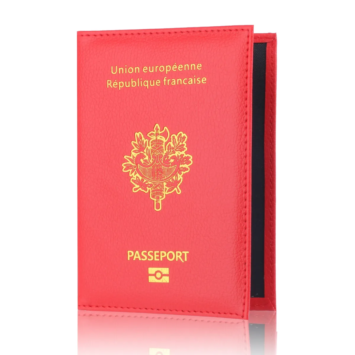 housse de protection pour passeport en pu de haute qualité, porte-carte bancaire, documents de voyage, mode hommes et femmes, portefeuille pour passeport français