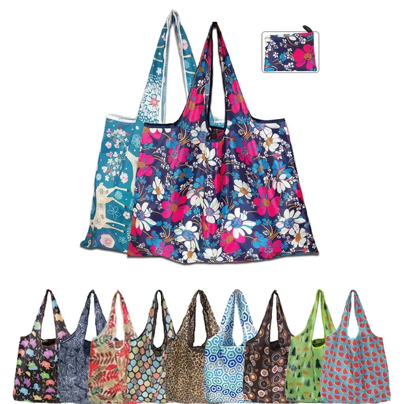 sacs de courses réutilisables pour femmes, sac fourre-tout pliable, sac d'épicerie écologique en tissu, sacs à main pliables pour fruits et légumes, grande capacité