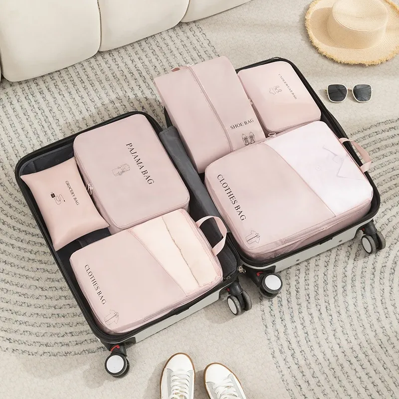 organisateur voyage polyester décontracté multicolore beige sac compression chaussures vêtements pajama vêtements pratique léger résistant humidité