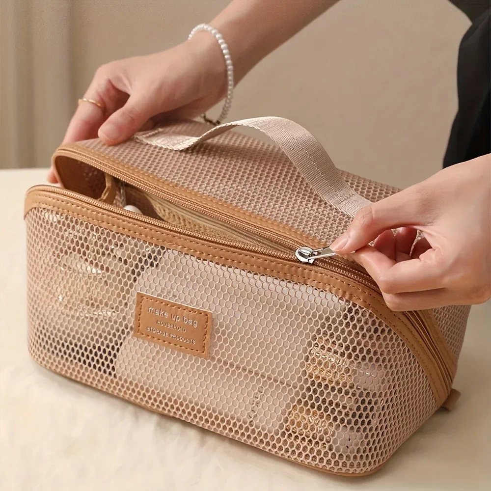 organisateur de maquillage trousse de toilette féminine sac trousse de maquillage pochette de rangement boîte de luxe pour dame, sac à cosmétiques, sac de rangement pour voyage zip