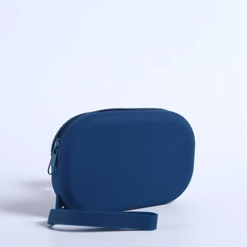 sac à fermeture éclair en silicone lisse pour écouteurs, portefeuille, organisateur de cosmétiques, porte-monnaie pour femmes et filles【smq】