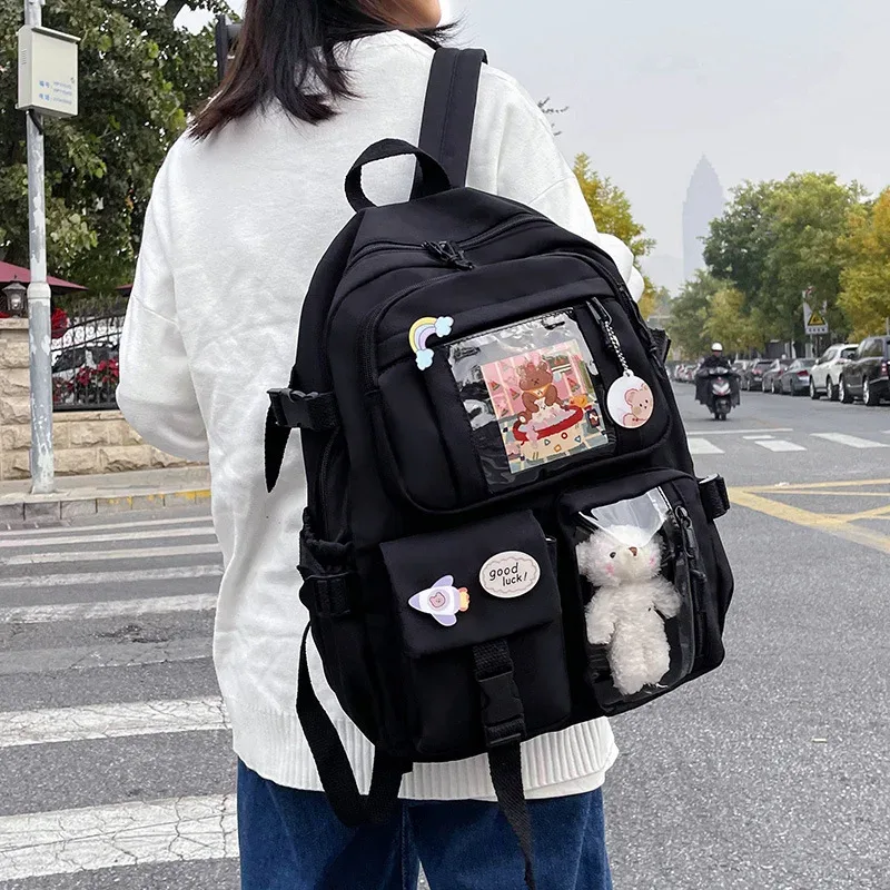 sac à dos scolaire à boucle, couleur bonbon, tendance, mignon, style coréen, sac à bandoulière pour étudiantes, sac à dos universitaire pour adolescentes