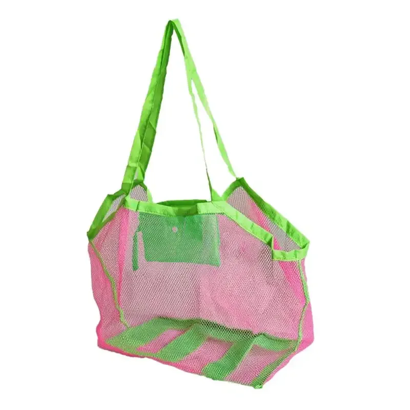 sac de rangement pliable et portable pour jouets de plage, outil de fouille de sable pour enfants, en maille, style moderne et simple