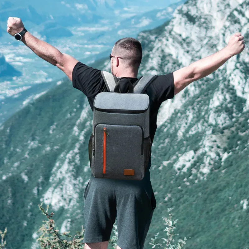 sac isotherme portable 18l pour repas, boîte alimentaire durable, étanche, glacière isotherme, sac à dos oxford pour camping et rangement du dîner